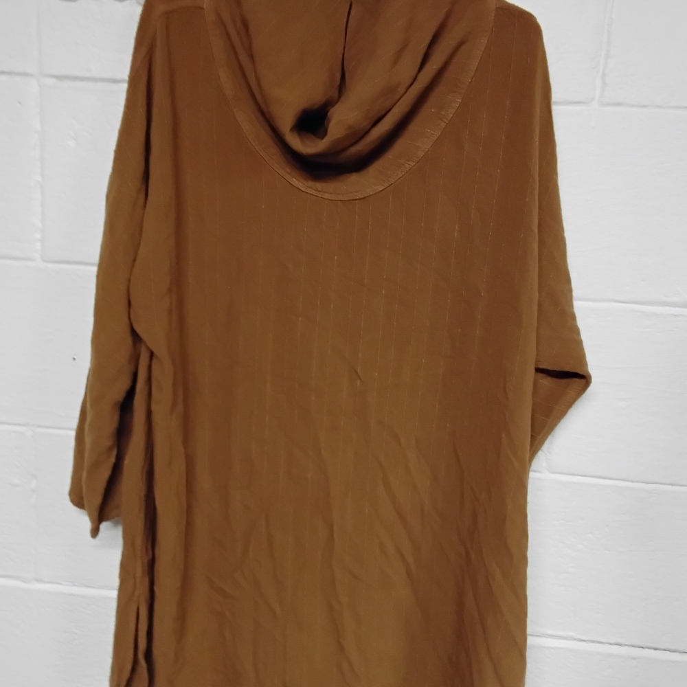 Nomad Tan Cotton Blend Cowl Neck Dress